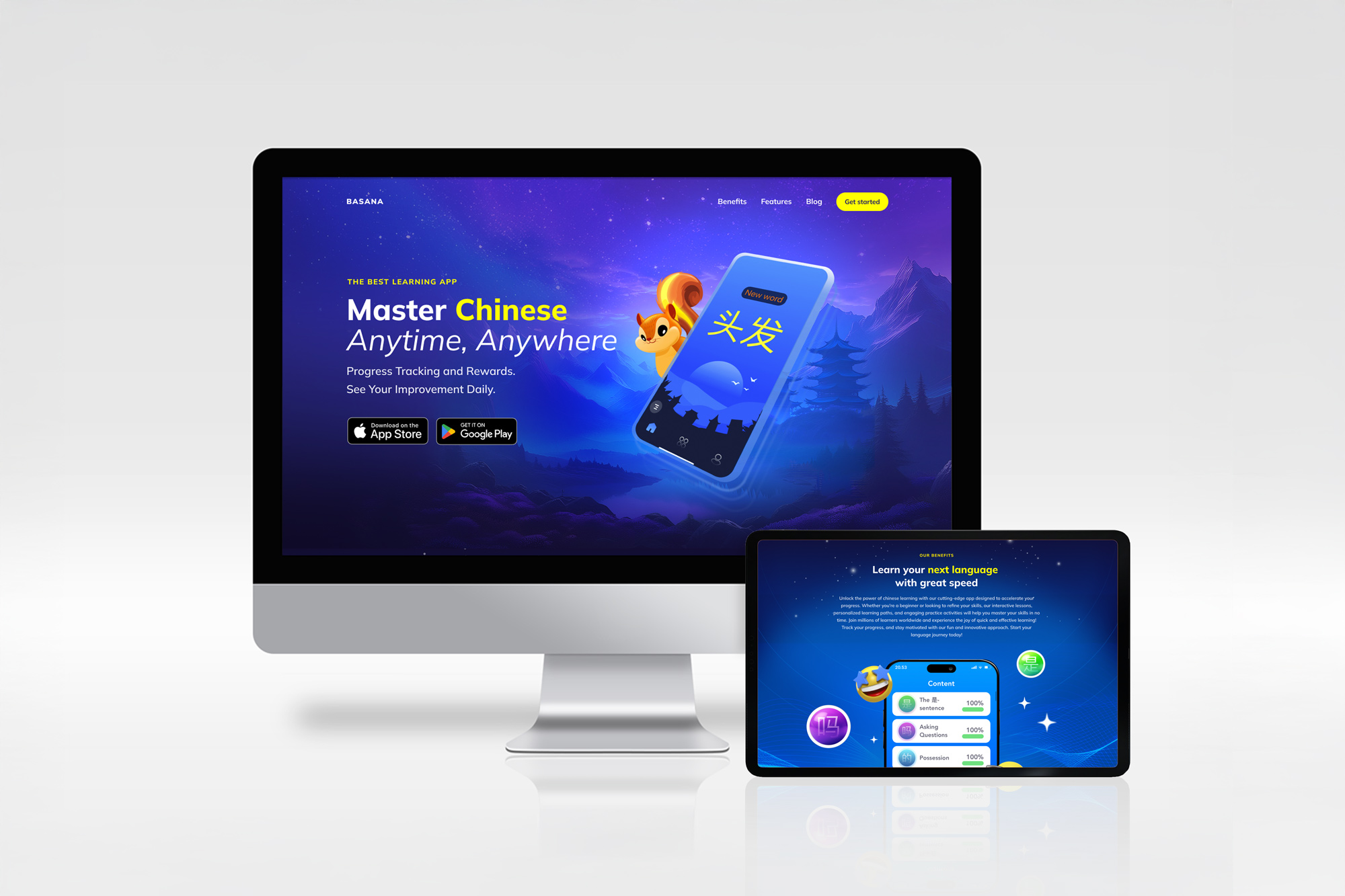 website design shown on computer and tablet mockups